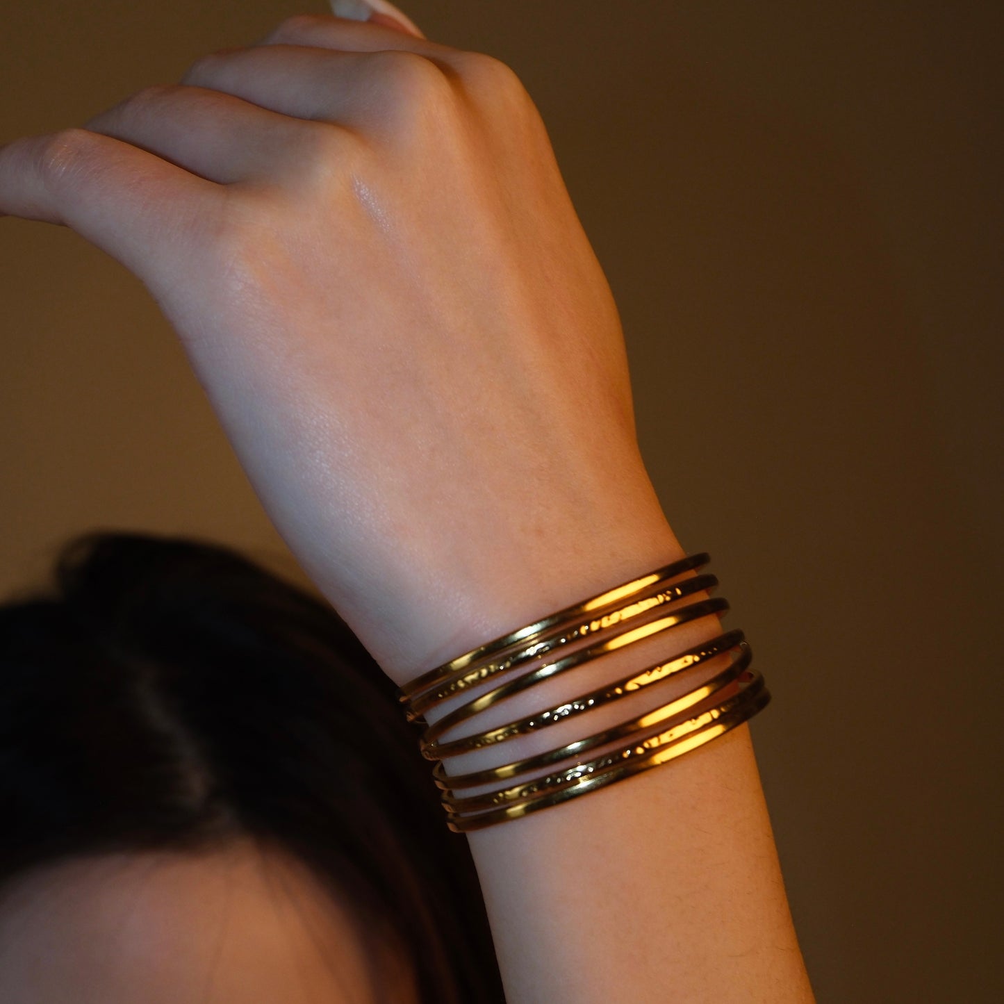 Luxurious Gold-plated Layered Cuff Bracelet