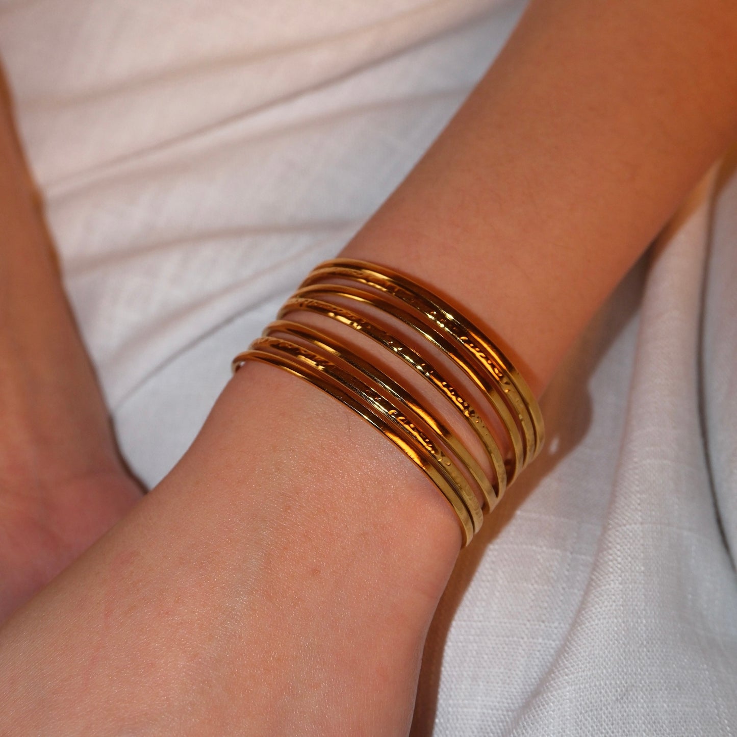 Luxurious Gold-plated Layered Cuff Bracelet